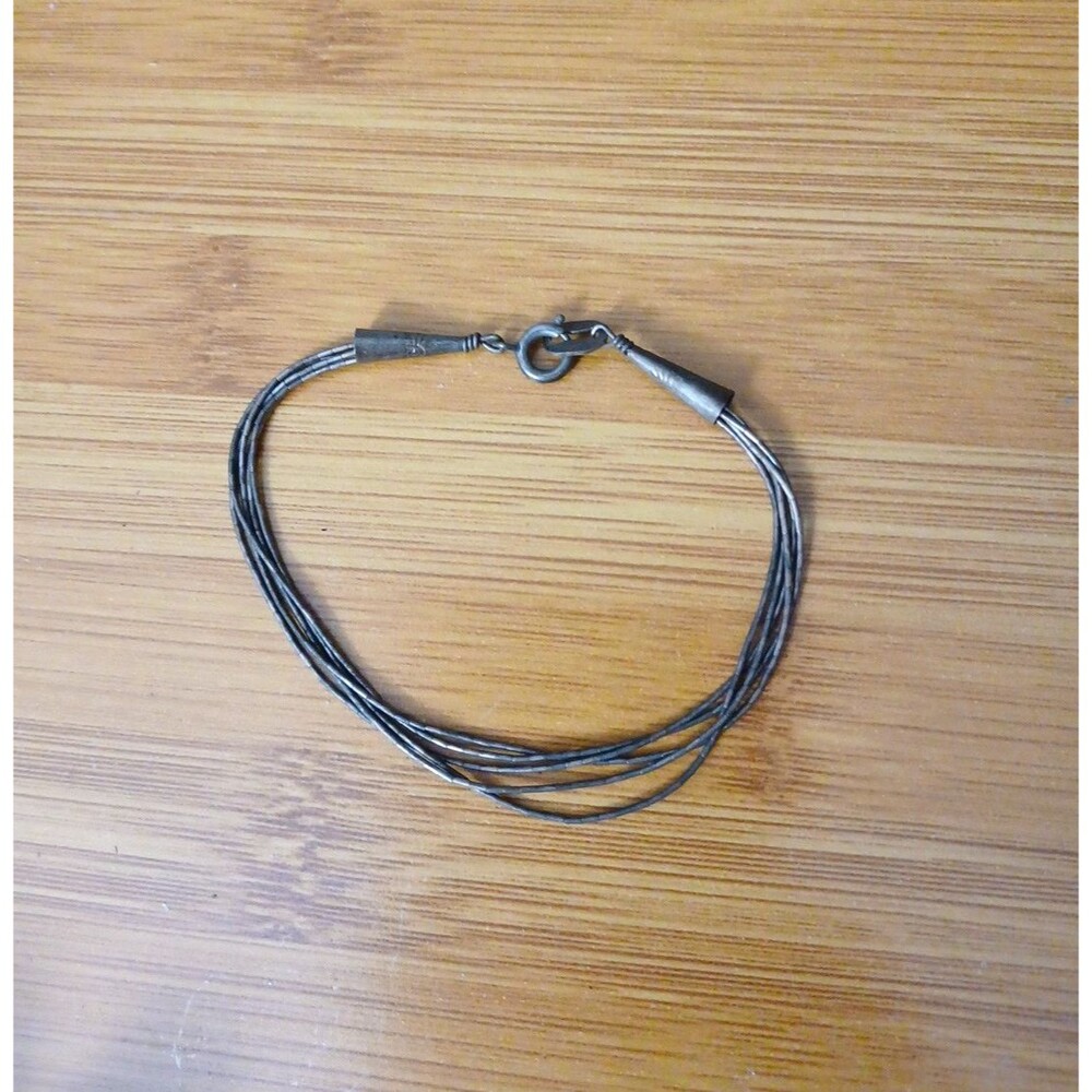 Native American Sterling " Liquid Silver " Multi Strand Bracelet 7" 5 string